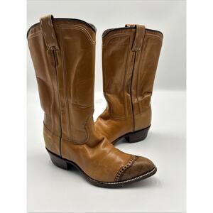 VINTAGE DAN POST Cowgirl Boot YOUTH Size 6Y TAN Leather MADE IN SPAIN